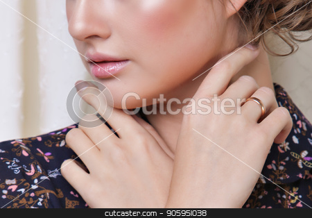 To use this stock image in your creative project, please select the size you need over to the right and click the "Add to Cart" button.
Your downloaded image will come with the Cutcaster watermark removed so don’t worry about the watermark you see on this page. cropped photo: girl holding her hand near her face. Model posing in a dress. Item of clothing close-up stock photo, cropped photo: girl holding her hand near her face. Model posing in a dress. Item of clothing close-up by aaalll3110