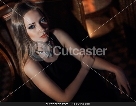 To use this stock image in your creative project, please select the size you need over to the right and click the "Add to Cart" button.
Your downloaded image will come with the Cutcaster watermark removed so don’t worry about the watermark you see on this page. beautiful girl in a long black dress sitting in a chair stock photo, beautiful girl in a long black dress sitting in a chair by aaalll3110