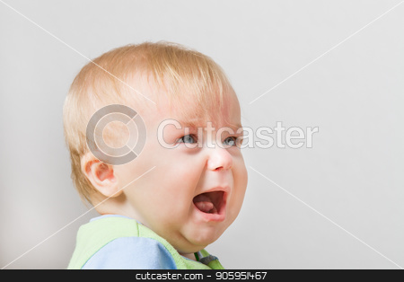 To use this stock image in your creative project, please select the size you need over to the right and click the "Add to Cart" button.
Your downloaded image will come with the Cutcaster watermark removed so don’t worry about the watermark you see on this page. Boy looking up into space screaming stock photo, Crying boy around 7 months of age. Some space for your own text on the side by txking