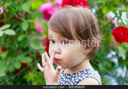 To use this stock image in your creative project, please select the size you need over to the right and click the "Add to Cart" button.
Your downloaded image will come with the Cutcaster watermark removed so don’t worry about the watermark you see on this page. Cute little toddler girl picking her nose stock photo, Cute little toddler girl picking her nose. by Alfira Poyarkova