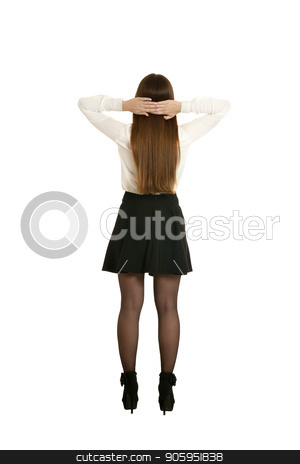 To use this stock image in your creative project, please select the size you need over to the right and click the "Add to Cart" button.
Your downloaded image will come with the Cutcaster watermark removed so don’t worry about the watermark you see on this page. woman in white blouse stock photo, Beautiful woman in white blouse,back view on white background by Ruslan Huzau