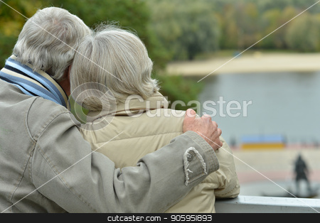 To use this stock image in your creative project, please select the size you need over to the right and click the "Add to Cart" button.
Your downloaded image will come with the Cutcaster watermark removed so don’t worry about the watermark you see on this page. Senior couple in park, back view stock photo, happy Senior couple in park, back view by Ruslan Huzau