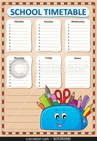 To use this stock image in your creative project, please select the size you need over to the right and click the "Add to Cart" button.
Your downloaded image will come with the Cutcaster watermark removed so don’t worry about the watermark you see on this page. Weekly school timetable template 3 stock vector clipart, Weekly school timetable template 3 - eps10 vector illustration. by Klara Viskova