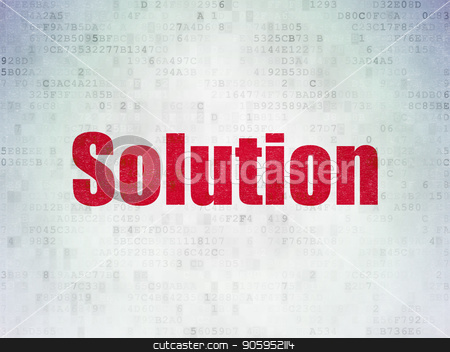 To use this stock image in your creative project, please select the size you need over to the right and click the "Add to Cart" button.
Your downloaded image will come with the Cutcaster watermark removed so don’t worry about the watermark you see on this page. Finance concept: Solution on Digital Data Paper background stock photo, Finance concept: Painted red word Solution on Digital Data Paper background by mkabakov