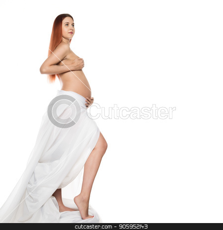 To use this stock image in your creative project, please select the size you need over to the right and click the "Add to Cart" button.
Your downloaded image will come with the Cutcaster watermark removed so don’t worry about the watermark you see on this page. Beautiful nude pregnant woman on a white background. free space for your text stock photo, Beautiful nude pregnant woman on a white background by Alexander