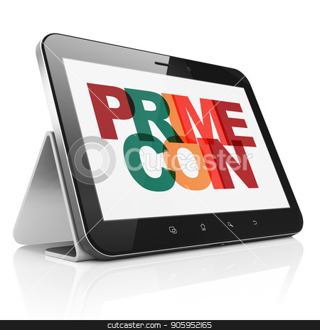 To use this stock image in your creative project, please select the size you need over to the right and click the "Add to Cart" button.
Your downloaded image will come with the Cutcaster watermark removed so don’t worry about the watermark you see on this page. Cryptocurrency concept: Tablet Computer with Primecoin on display stock photo, Cryptocurrency concept: Tablet Computer with Painted multicolor text Primecoin on display, 3D rendering by mkabakov