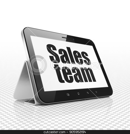 To use this stock image in your creative project, please select the size you need over to the right and click the "Add to Cart" button.
Your downloaded image will come with the Cutcaster watermark removed so don’t worry about the watermark you see on this page. Advertising concept: Tablet Computer with Sales Team on display stock photo, Advertising concept: Tablet Computer with black text Sales Team on display, Tag Cloud background, 3D rendering by mkabakov
