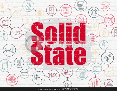 To use this stock image in your creative project, please select the size you need over to the right and click the "Add to Cart" button.
Your downloaded image will come with the Cutcaster watermark removed so don’t worry about the watermark you see on this page. Science concept: Solid State on wall background stock photo, Science concept: Painted red text Solid State on White Brick wall background with Scheme Of Hand Drawn Science Icons by mkabakov
