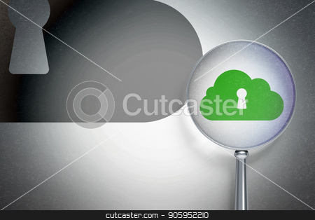 To use this stock image in your creative project, please select the size you need over to the right and click the "Add to Cart" button.
Your downloaded image will come with the Cutcaster watermark removed so don’t worry about the watermark you see on this page. Cloud computing concept: Cloud With Keyhole with optical glass on digital background stock photo, Cloud computing concept: magnifying optical glass with Cloud With Keyhole icon on digital background, empty copyspace for card, text, advertising, 3D rendering by mkabakov