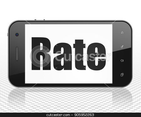 To use this stock image in your creative project, please select the size you need over to the right and click the "Add to Cart" button.
Your downloaded image will come with the Cutcaster watermark removed so don’t worry about the watermark you see on this page. Currency concept: Smartphone with Rate on display stock photo, Currency concept: Smartphone with black text Rate on display, 3D rendering by mkabakov