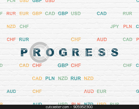 To use this stock image in your creative project, please select the size you need over to the right and click the "Add to Cart" button.
Your downloaded image will come with the Cutcaster watermark removed so don’t worry about the watermark you see on this page. Business concept: Progress on wall background stock photo, Business concept: Painted blue text Progress on White Brick wall background with Currency by mkabakov
