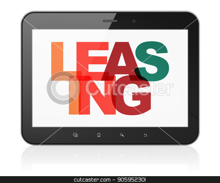 To use this stock image in your creative project, please select the size you need over to the right and click the "Add to Cart" button.
Your downloaded image will come with the Cutcaster watermark removed so don’t worry about the watermark you see on this page. Finance concept: Tablet Computer with Leasing on display stock photo, Finance concept: Tablet Computer with Painted multicolor text Leasing on display, 3D rendering by mkabakov