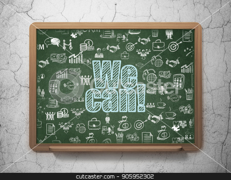 To use this stock image in your creative project, please select the size you need over to the right and click the "Add to Cart" button.
Your downloaded image will come with the Cutcaster watermark removed so don’t worry about the watermark you see on this page. Finance concept: We Can! on School board background stock photo, Finance concept: Chalk Blue text We Can! on School board background with Hand Drawn Business Icons, 3D Rendering by mkabakov