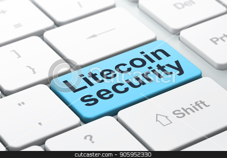 To use this stock image in your creative project, please select the size you need over to the right and click the "Add to Cart" button.
Your downloaded image will come with the Cutcaster watermark removed so don’t worry about the watermark you see on this page. Cryptocurrency concept: Litecoin Security on computer keyboard background stock photo, Cryptocurrency concept: computer keyboard with word Litecoin Security, selected focus on enter button background, 3D rendering by mkabakov