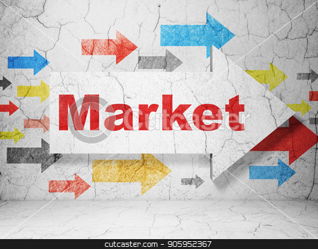 To use this stock image in your creative project, please select the size you need over to the right and click the "Add to Cart" button.
Your downloaded image will come with the Cutcaster watermark removed so don’t worry about the watermark you see on this page. Advertising concept: arrow with Market on grunge wall background stock photo, Advertising concept: arrow with Market on grunge textured concrete wall background, 3D rendering by mkabakov