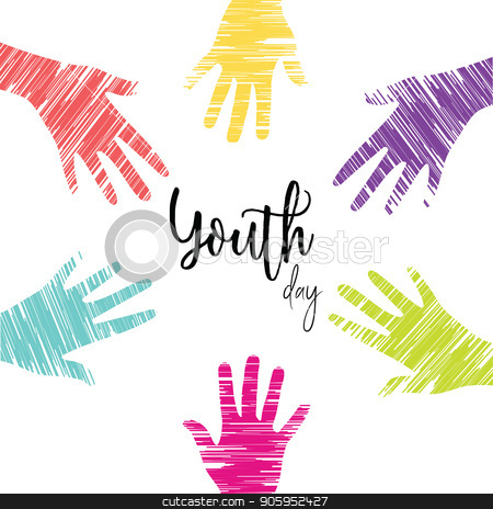 To use this stock image in your creative project, please select the size you need over to the right and click the "Add to Cart" button.
Your downloaded image will come with the Cutcaster watermark removed so don’t worry about the watermark you see on this page. Youth Day card of diverse young people hands stock vector clipart, Happy Youth Day greeting card illustration, diverse group hands in colorful hand drawn style. Young people team with typography quote. EPS10 vector.
by Cienpies Design