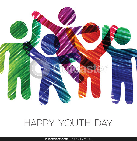 To use this stock image in your creative project, please select the size you need over to the right and click the "Add to Cart" button.
Your downloaded image will come with the Cutcaster watermark removed so don’t worry about the watermark you see on this page. Youth Day card of colorful diverse teen group stock vector clipart, Happy Youth Day greeting card illustration. Fun teen group in diverse colors made of grunge hand drawn texture. EPS10 vector. by Cienpies Design