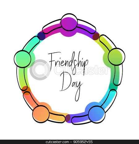 To use this stock image in your creative project, please select the size you need over to the right and click the "Add to Cart" button.
Your downloaded image will come with the Cutcaster watermark removed so don’t worry about the watermark you see on this page. Happy friendship day card of friend group hug stock vector clipart, Happy Friendship Day greeting card. Friends doing group hug from top view angle, colorful diverse people team for special event celebration. EPS10 vector. by Cienpies Design