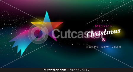 To use this stock image in your creative project, please select the size you need over to the right and click the "Add to Cart" button.
Your downloaded image will come with the Cutcaster watermark removed so don’t worry about the watermark you see on this page. Christmas and New Year glow shooting star card stock vector clipart, Merry Christmas and Happy New Year greeting card of colorful shooting star ornament, modern neon color gradients. Holiday night illustration in futuristic glow style. EPS10 vector. by Cienpies Design