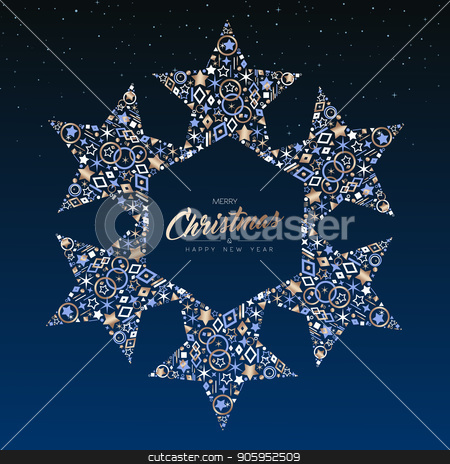 To use this stock image in your creative project, please select the size you need over to the right and click the "Add to Cart" button.
Your downloaded image will come with the Cutcaster watermark removed so don’t worry about the watermark you see on this page. Christmas and New Year copper star decoration card stock vector clipart, Merry Christmas and New Year luxury greeting card illustration. Star ornament decoration made of elegant copper icons on night sky background. EPS10 vector. by Cienpies Design