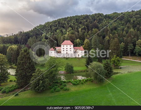 To use this stock image in your creative project, please select the size you need over to the right and click the "Add to Cart" button.
Your downloaded image will come with the Cutcaster watermark removed so don’t worry about the watermark you see on this page. Panoramic view of Strmol castle, Gorenjska region, Slovenia stock photo, Panoramic view of Strmol castle at Gorenjska region, Slovenia. by kasto