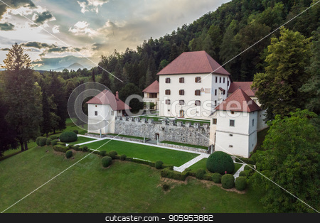 To use this stock image in your creative project, please select the size you need over to the right and click the "Add to Cart" button.
Your downloaded image will come with the Cutcaster watermark removed so don’t worry about the watermark you see on this page. Panoramic view of Strmol castle, Gorenjska region, Slovenia stock photo, Panoramic view of Strmol castle at Gorenjska region, Slovenia. by kasto