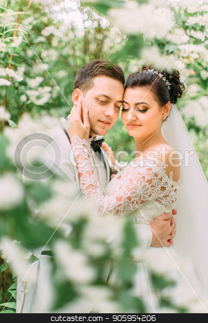 To use this stock image in your creative project, please select the size you need over to the right and click the "Add to Cart" button.
Your downloaded image will come with the Cutcaster watermark removed so don’t worry about the watermark you see on this page. Sensitive outdoor portrait of the newlyweds in the garden. The bride strokes the face of the groom. stock photo, Sensitive outdoor portrait of the newlyweds in the garden. The bride strokes the face of the groom by Andrii Kobryn