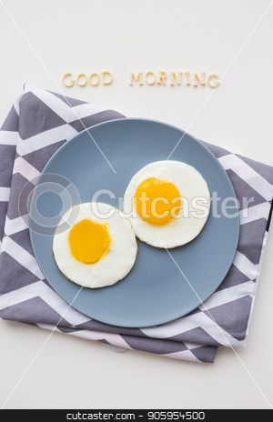 To use this stock image in your creative project, please select the size you need over to the right and click the "Add to Cart" button.
Your downloaded image will come with the Cutcaster watermark removed so don’t worry about the watermark you see on this page. two beautiful eggs on a plate stock photo, two eggs on a plate, the inscription Good Morning by Sergiy Artsaba