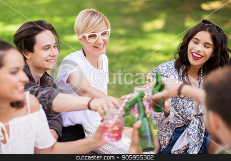 To use this stock image in your creative project, please select the size you need over to the right and click the "Add to Cart" button.
Your downloaded image will come with the Cutcaster watermark removed so don’t worry about the watermark you see on this page. happy friends clinking drinks at summer park stock photo, leisure, people and celebration concept - happy friends clinking non alcoholic drinks at summer park by Syda Productions