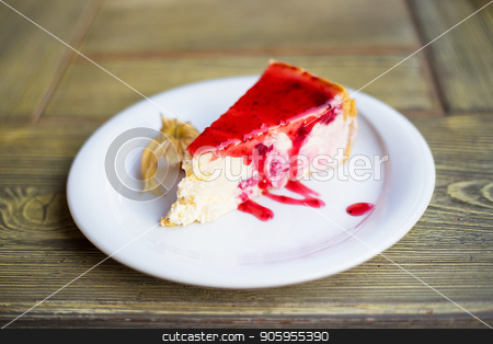 To use this stock image in your creative project, please select the size you need over to the right and click the "Add to Cart" button.
Your downloaded image will come with the Cutcaster watermark removed so don’t worry about the watermark you see on this page. Delicious and beautiful cheesecake with strawberry jam. stock photo, Delicious and beautiful cheesecake with strawberry jam by Sergiy Artsaba