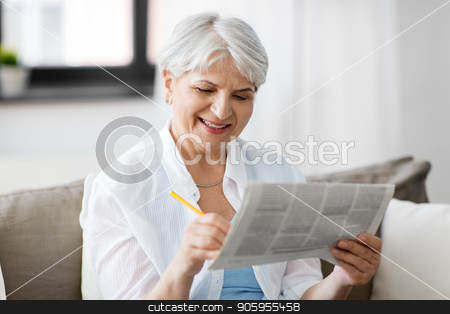To use this stock image in your creative project, please select the size you need over to the right and click the "Add to Cart" button.
Your downloaded image will come with the Cutcaster watermark removed so don’t worry about the watermark you see on this page. senior woman marking newspaper ad at home stock photo, age and people concept - senior woman marking newspaper ad at home by Syda Productions