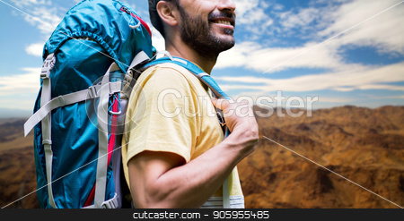 To use this stock image in your creative project, please select the size you need over to the right and click the "Add to Cart" button.
Your downloaded image will come with the Cutcaster watermark removed so don’t worry about the watermark you see on this page. close up of man with backpack over grand canyon stock photo, adventure, travel, tourism, hike and people concept - close up of smiling man with backpack over grand canyon national park hills background by Syda Productions
