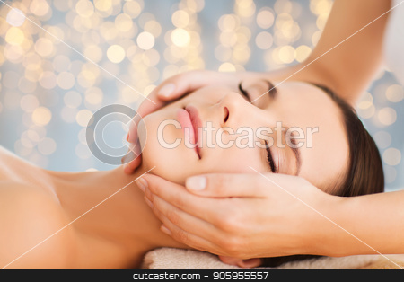 To use this stock image in your creative project, please select the size you need over to the right and click the "Add to Cart" button.
Your downloaded image will come with the Cutcaster watermark removed so don’t worry about the watermark you see on this page. close up of beautiful woman having face massage stock photo, wellness, spa and beauty concept - close up of beautiful woman having face massage over holidays lights background by Syda Productions