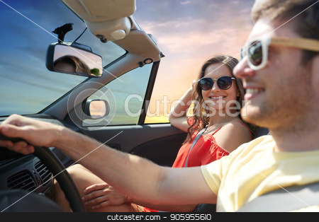 To use this stock image in your creative project, please select the size you need over to the right and click the "Add to Cart" button.
Your downloaded image will come with the Cutcaster watermark removed so don’t worry about the watermark you see on this page. happy couple driving in convertible car stock photo, leisure, road trip, travel, summer holidays and people concept - happy couple driving in convertible car over sky background by Syda Productions