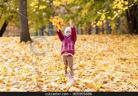 To use this stock image in your creative project, please select the size you need over to the right and click the "Add to Cart" button.
Your downloaded image will come with the Cutcaster watermark removed so don’t worry about the watermark you see on this page. happy girl playing with leaves at autumn park stock photo, childhood, season and people concept - happy little girl playing with fallen leaves at autumn park by Syda Productions