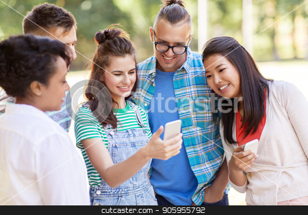 To use this stock image in your creative project, please select the size you need over to the right and click the "Add to Cart" button.
Your downloaded image will come with the Cutcaster watermark removed so don’t worry about the watermark you see on this page. group of happy friends with smartphone outdoors stock photo, friendship, technology and international concept - group of happy smiling with smartphone outdoors by Syda Productions