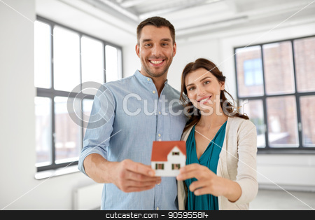 To use this stock image in your creative project, please select the size you need over to the right and click the "Add to Cart" button.
Your downloaded image will come with the Cutcaster watermark removed so don’t worry about the watermark you see on this page. happy couple with house model at new home stock photo, mortgage, people and real estate concept - happy couple with house model at empty room of new home by Syda Productions