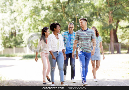 To use this stock image in your creative project, please select the size you need over to the right and click the "Add to Cart" button.
Your downloaded image will come with the Cutcaster watermark removed so don’t worry about the watermark you see on this page. group of happy international friends in park stock photo, people, friendship and international concept - group of happy friends walking in park by Syda Productions
