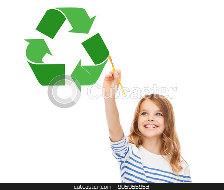 To use this stock image in your creative project, please select the size you need over to the right and click the "Add to Cart" button.
Your downloaded image will come with the Cutcaster watermark removed so don’t worry about the watermark you see on this page. happy girl with brush drawing green recycle symbol stock photo, waste recycling, reuse, environment and ecology concept - happy girl with brush drawing green recycle symbol over white background by Syda Productions