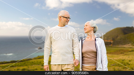 To use this stock image in your creative project, please select the size you need over to the right and click the "Add to Cart" button.
Your downloaded image will come with the Cutcaster watermark removed so don’t worry about the watermark you see on this page. happy senior couple over big sur coast stock photo, old age, tourism, travel and people concept - happy senior couple holding hands over big sur coast of california background by Syda Productions