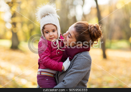 To use this stock image in your creative project, please select the size you need over to the right and click the "Add to Cart" button.
Your downloaded image will come with the Cutcaster watermark removed so don’t worry about the watermark you see on this page. happy mother with little daughter at autumn park stock photo, family, season and people concept - happy mother holding little daughter at autumn park by Syda Productions