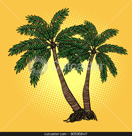To use this stock image in your creative project, please select the size you need over to the right and click the "Add to Cart" button.
Your downloaded image will come with the Cutcaster watermark removed so don’t worry about the watermark you see on this page. Tropical palm trees stock vector clipart, Tropical palm trees. Comic cartoon pop art retro vector illustration drawing by rogistok