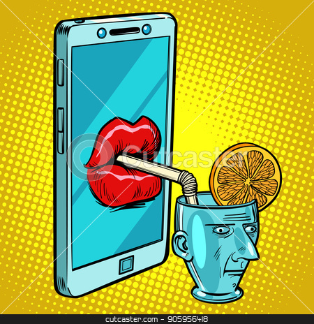 To use this stock image in your creative project, please select the size you need over to the right and click the "Add to Cart" button.
Your downloaded image will come with the Cutcaster watermark removed so don’t worry about the watermark you see on this page. Smartphone drinks human brain stock vector clipart, Smartphone drinks human brain. Comic cartoon pop art retro vector illustration drawing by rogistok