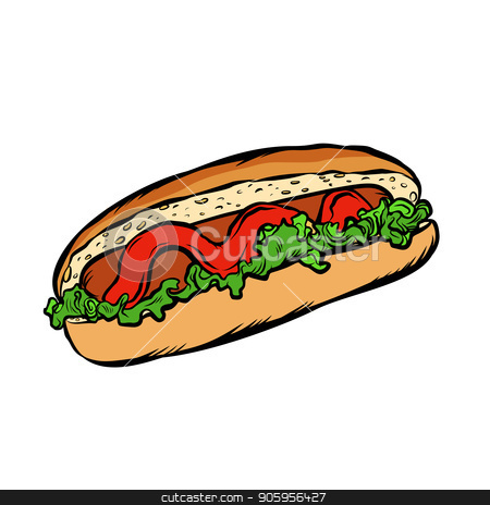 To use this stock image in your creative project, please select the size you need over to the right and click the "Add to Cart" button.
Your downloaded image will come with the Cutcaster watermark removed so don’t worry about the watermark you see on this page. hot dog salad ketchup isolate on a white background stock vector clipart, hot dog salad ketchup. isolate on a white background. Comic cartoon pop art retro vector illustration drawing by rogistok
