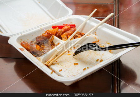 To use this stock image in your creative project, please select the size you need over to the right and click the "Add to Cart" button.
Your downloaded image will come with the Cutcaster watermark removed so don’t worry about the watermark you see on this page. Chinese food in a takeout box stock photo, Leftovers from some chinese food that was for dinner by txking