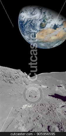 To use this stock image in your creative project, please select the size you need over to the right and click the "Add to Cart" button.
Your downloaded image will come with the Cutcaster watermark removed so don’t worry about the watermark you see on this page. Looking at the earth from our moon stock photo, Image of the earth from a rocky ground that could be the moon. parts of image furnished by NASA by txking