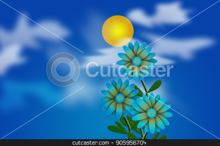 To use this stock image in your creative project, please select the size you need over to the right and click the "Add to Cart" button.
Your downloaded image will come with the Cutcaster watermark removed so don’t worry about the watermark you see on this page. Daisies Illustration stock photo, Cartoonish illustration. Daisies and Sun in cloudy sky by Bruce Rolff