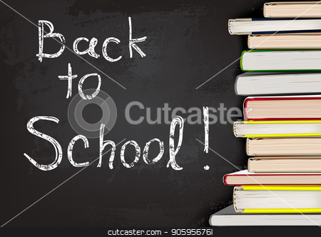 To use this stock image in your creative project, please select the size you need over to the right and click the "Add to Cart" button.
Your downloaded image will come with the Cutcaster watermark removed so don’t worry about the watermark you see on this page. Back to School Written on Chalkboard with Books stock vector clipart, Back to School Written on Chalkboard with Books - Background Illustration for Your Commercial Use, Vector by derocz