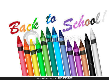 To use this stock image in your creative project, please select the size you need over to the right and click the "Add to Cart" button.
Your downloaded image will come with the Cutcaster watermark removed so don’t worry about the watermark you see on this page. Back to School with Crayons stock vector clipart, Back to School Concept with Colorful Crayons on White Background - Graphics Illustration, Vector by derocz
