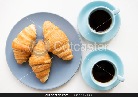 To use this stock image in your creative project, please select the size you need over to the right and click the "Add to Cart" button.
Your downloaded image will come with the Cutcaster watermark removed so don’t worry about the watermark you see on this page. cup of coffee with croissant stock photo, cup of coffee with croissant on white background by Sergiy Artsaba